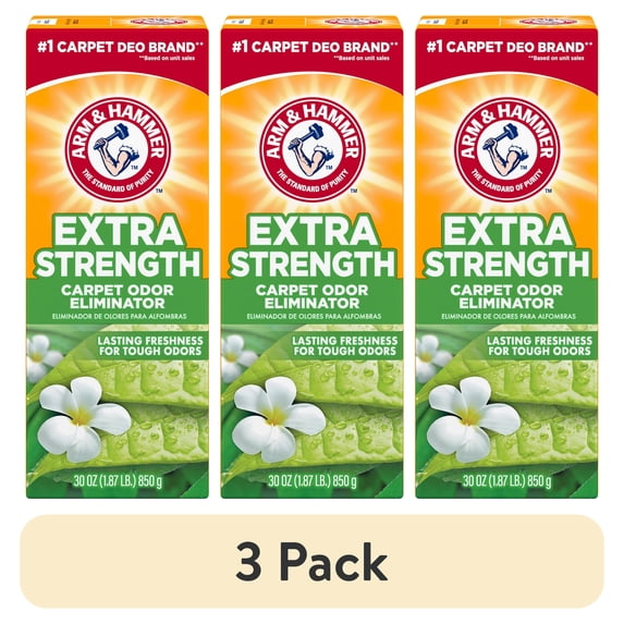 (3 pack) ARM & HAMMER Extra Strength Carpet Odor Eliminator Powder, Fresh Scent, 30 oz