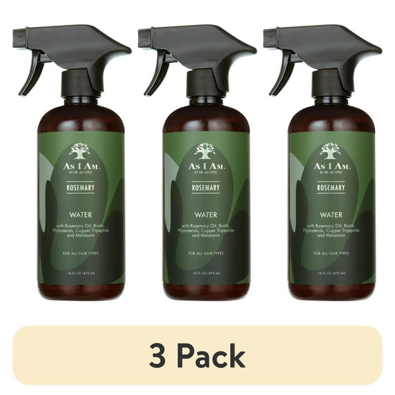 (3 pack) AS I Am Rosemary Water 16 fl. oz., All Hair Type, Moisturizing, Unisex