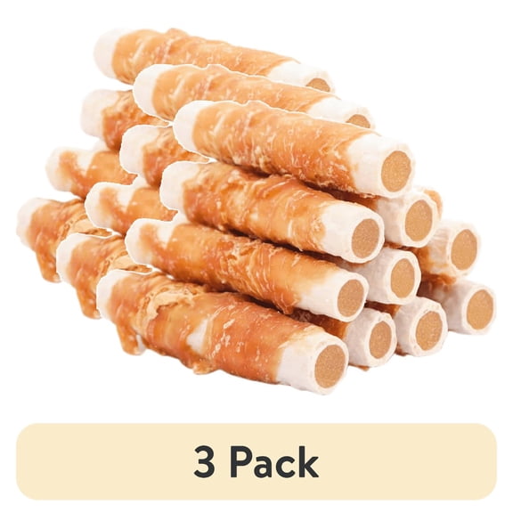 (3 pack) ASMPET Chicken Wrapped Rawhide & Sweet Potato Dog Chews, 6ct – Long Lasting Natural Treats for Medium & Large Dogs, Teeth Cleaning & Boredom Relief