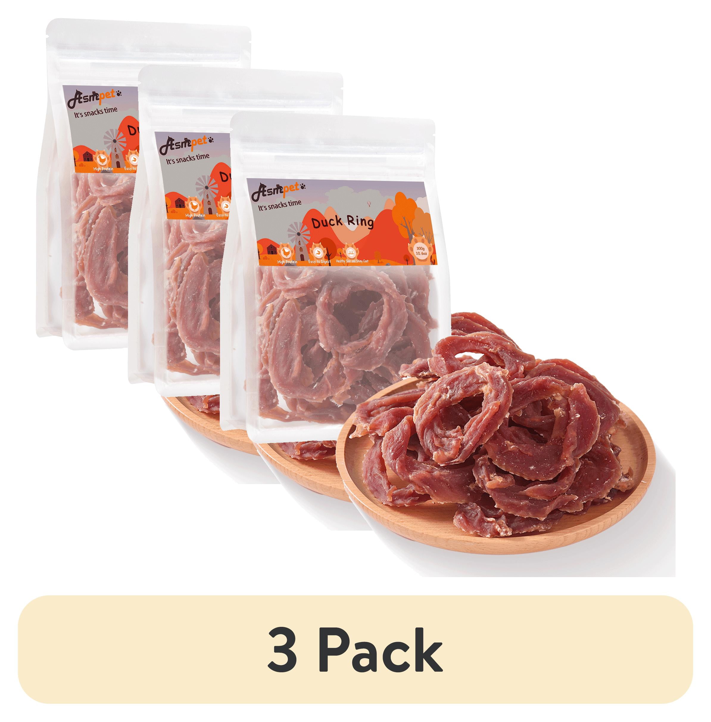 (3 pack) ASMPET Duck Jerky Dog Treats, Healthy Duck Snacks for Small Medium Large Dogs, 10.6oz
