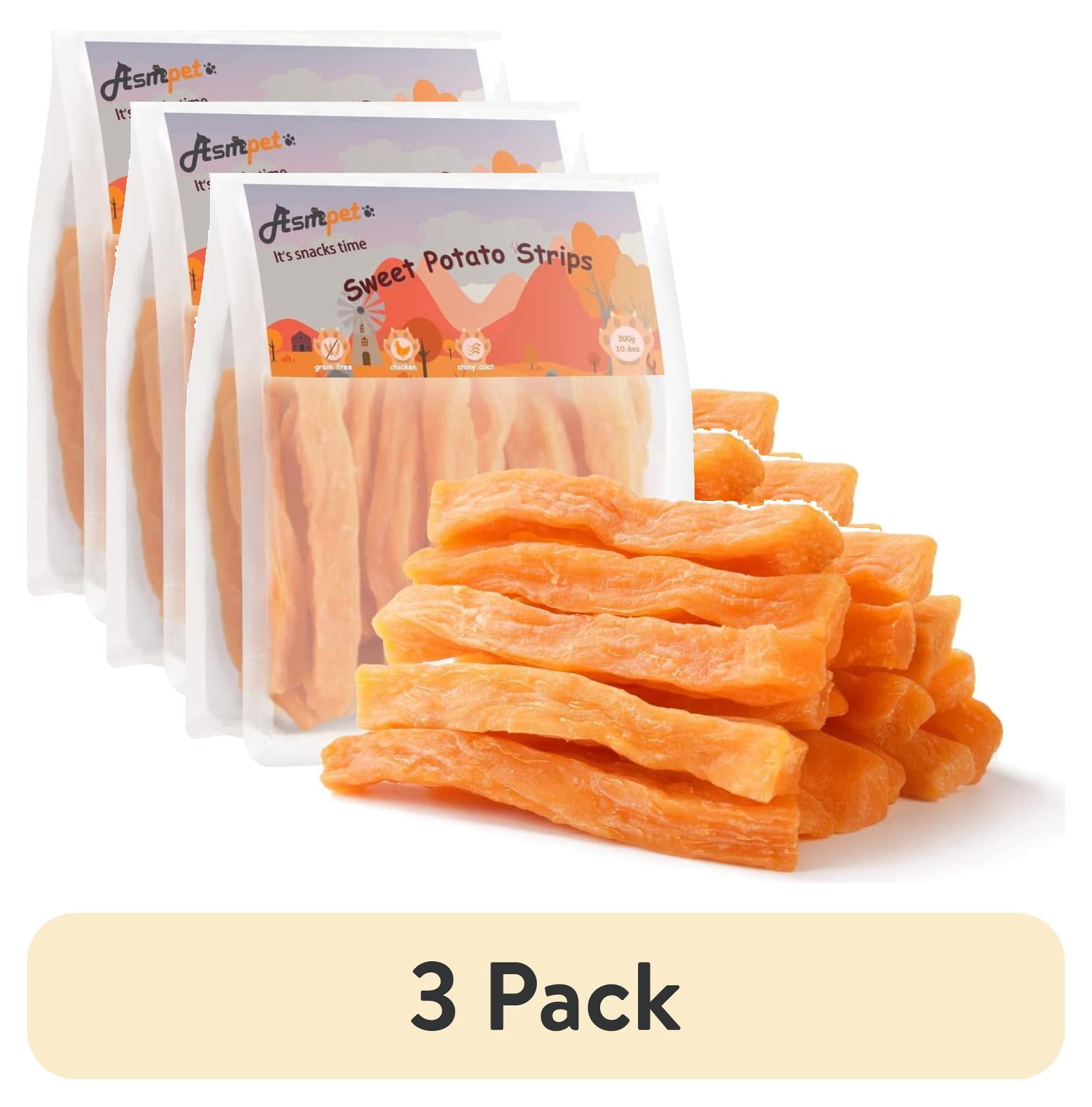 (3 pack) ASMPET Sweet Potato Dog Treats, Natural Snack Chews for All Dogs, 29pcs, 11oz