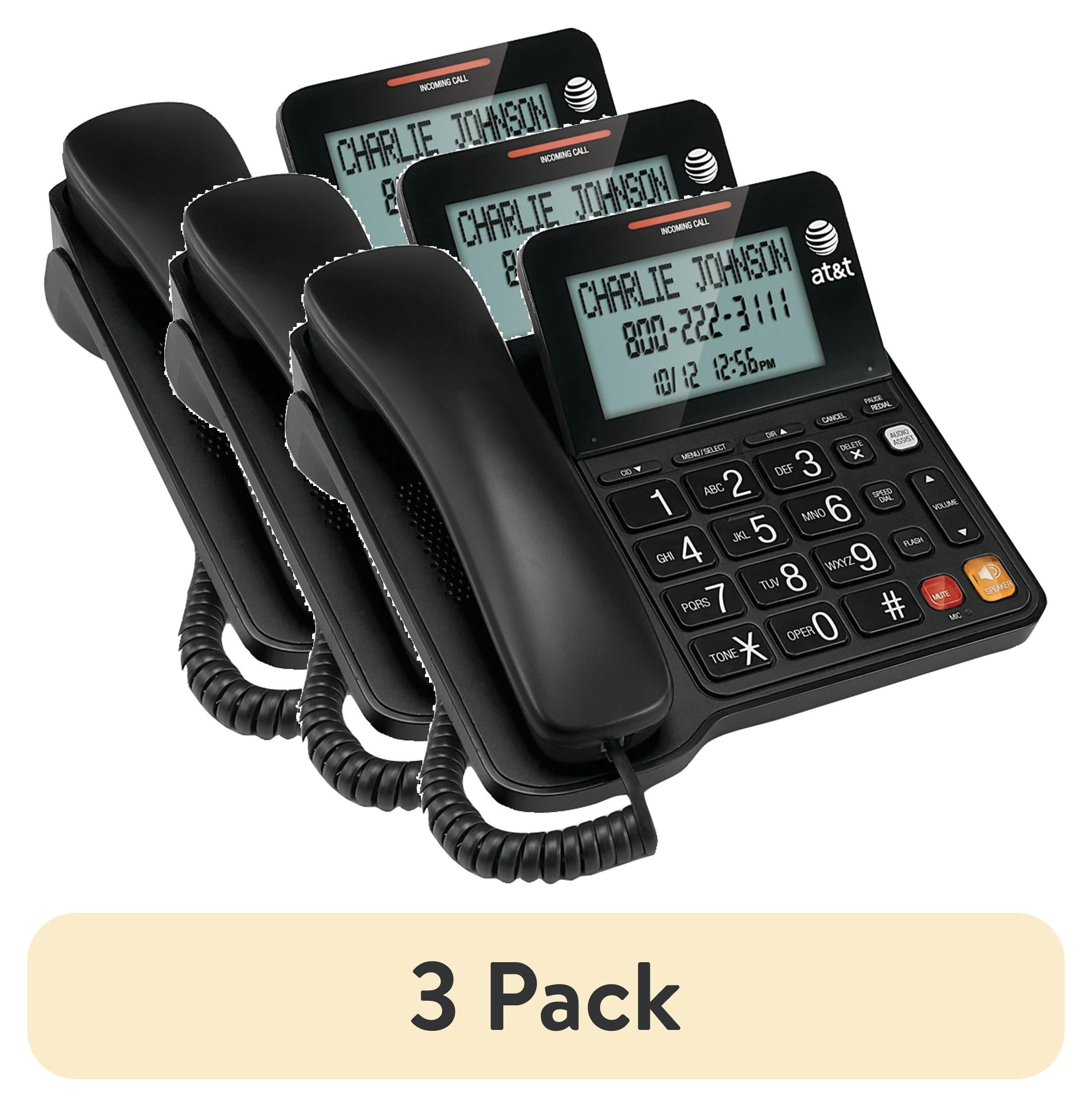 (3 pack) AT&T CL2940 Corded Single Line Speakerphone Caller ID/Call ...