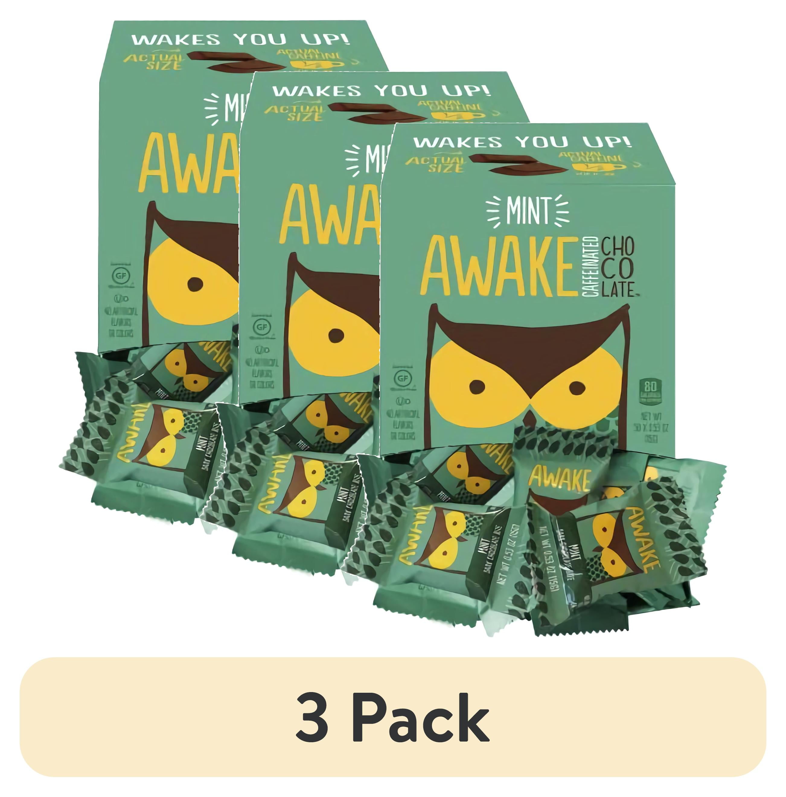 (3 pack) AWAKE Caffeinated Chocolate Energy Bites, Dark Chocolate Mint ...