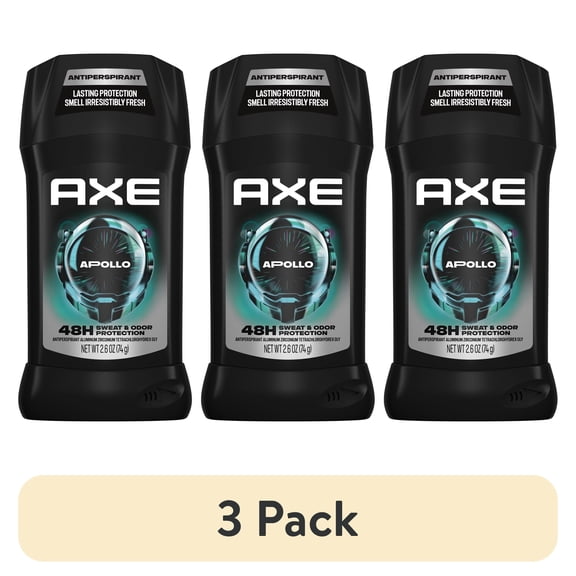 (3 pack) AXE Antiperspirant Deodorant Stick 48 Hour Sweat And Odor Protection For Long Lasting Freshness, Apollo Sage & Cedarwood Men's Deodorant, 2.6 oz