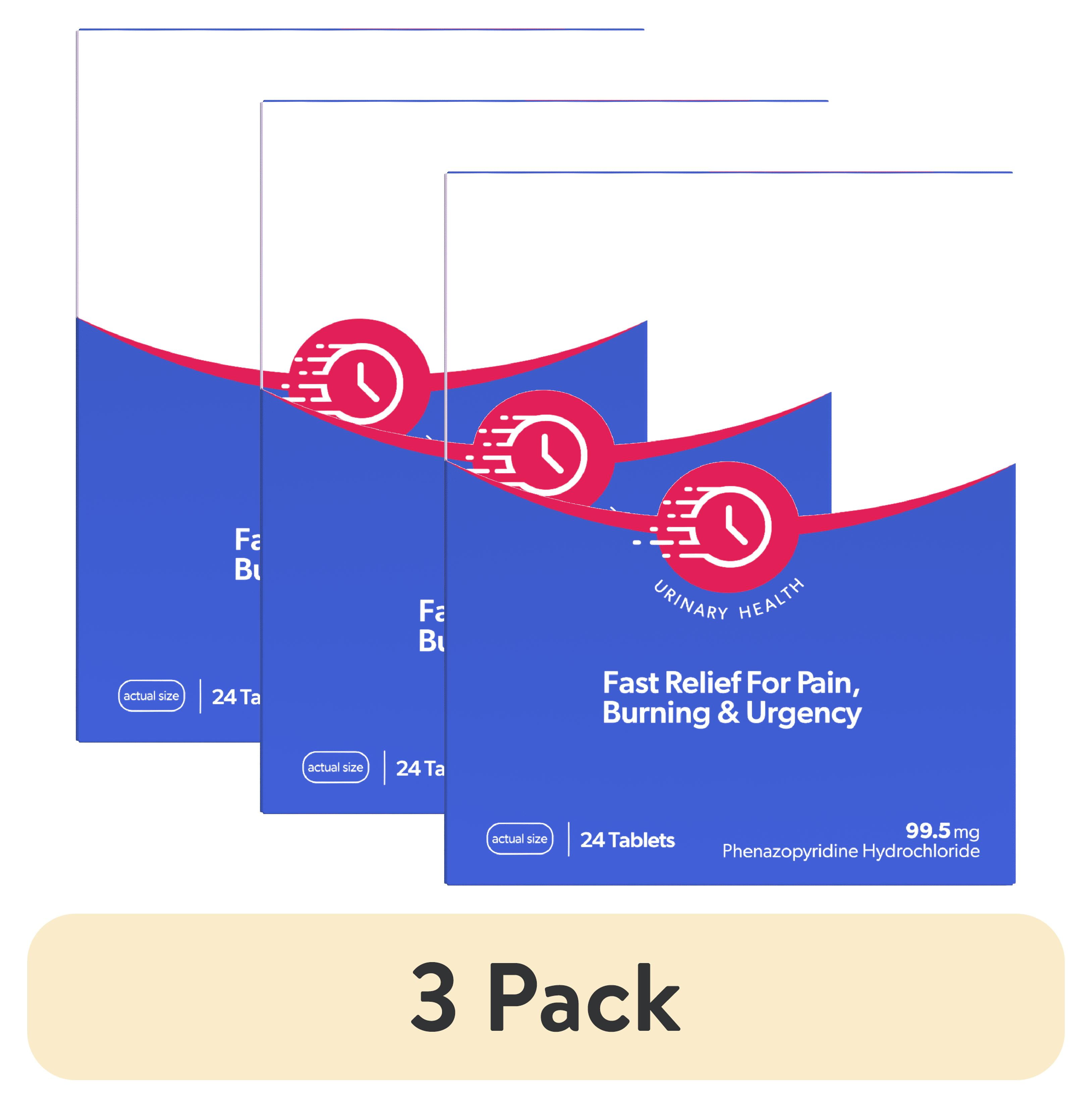 (3 pack) AZO Urinary Pain Relief Maximum Strength Tablets, Promotes Fast Relief for UTI Pain, Burning & Urgency, FSA/HSA Eligible, 24 Count