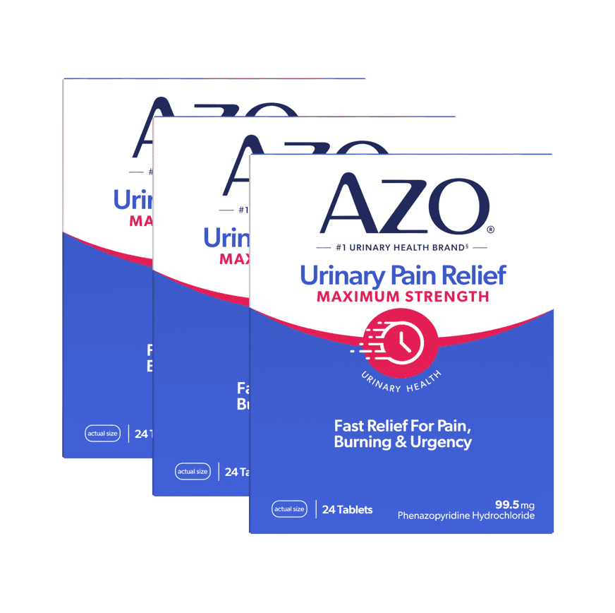 (3 pack) AZO Urinary Pain Relief Maximum Strength Tablets, Promotes Fast Relief for UTI Pain & Burning, FSA/HSA Eligible, 24 Count