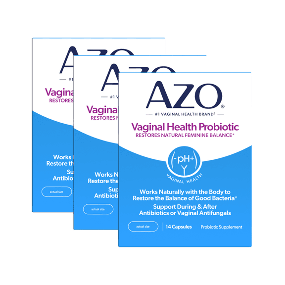 (3 pack) AZO Vaginal Health Probiotic Daily Supplement, Restores Natural Feminine Balance of Good Bacteria & Yeast, Safe During Pregnancy, 14 Count