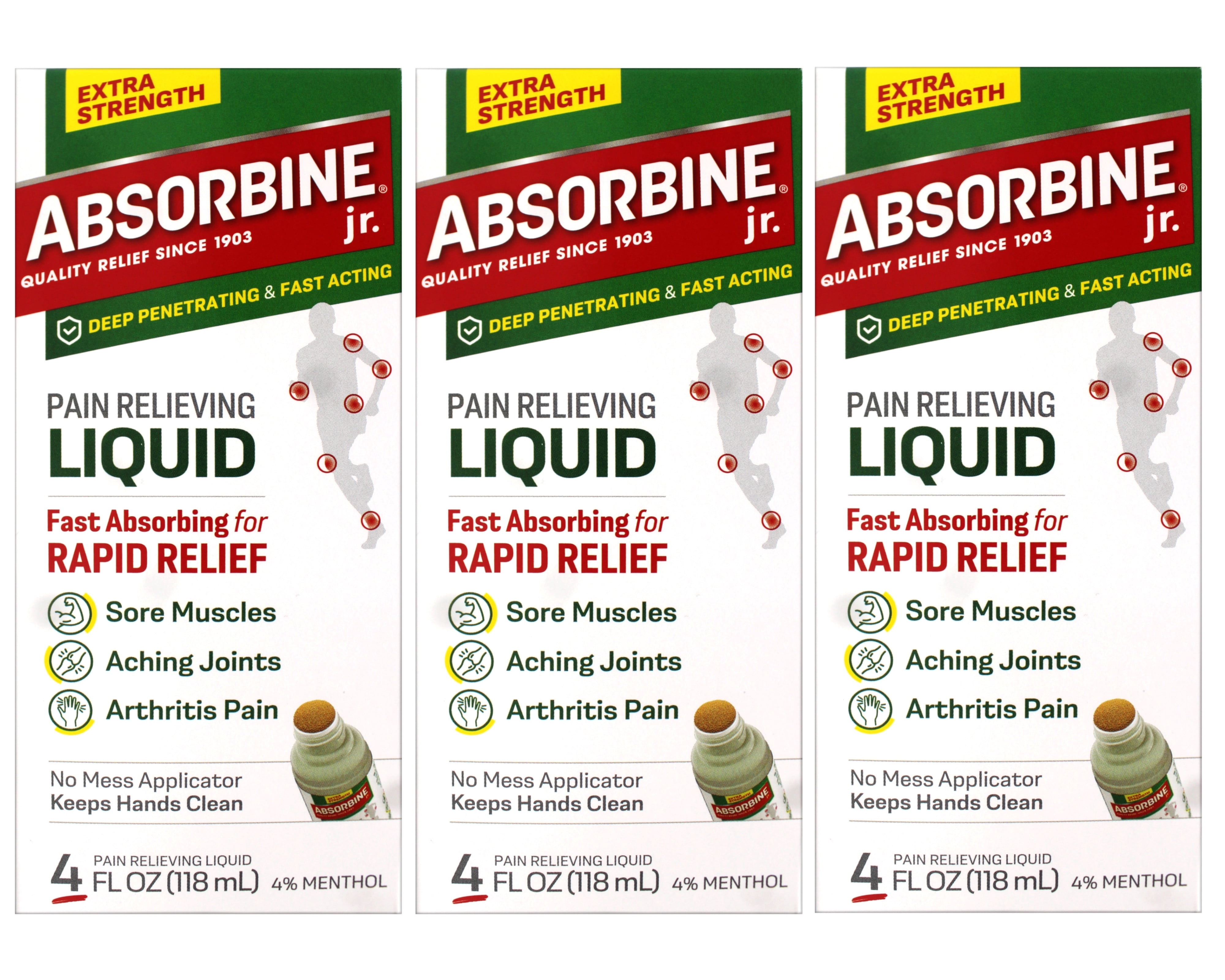 (3 pack) Absorbine Jr. Plus Spray Fast Absorbing Arthritis & Sore Body ...