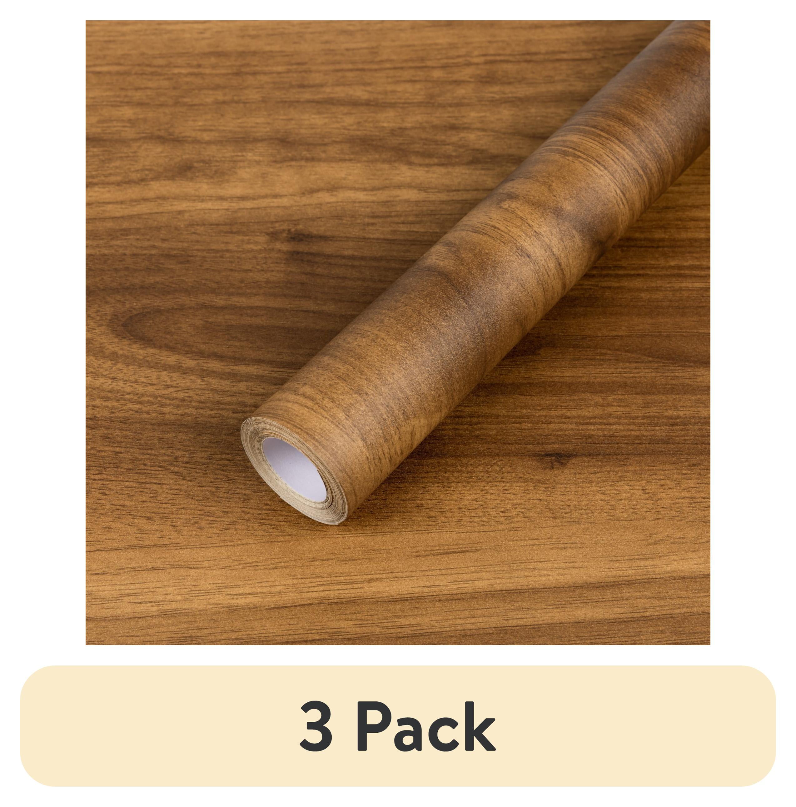 (3 pack) Abyssaly Wood Peel and Stick Wallpaper 15.7 "x 118" Brown Self-Adhesive Removable Contact Paper for Home Shelves Walls