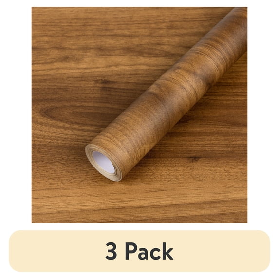 (3 pack) Abyssaly Wood Peel and Stick Wallpaper 15.7 "x 118" Brown Self-Adhesive Removable Contact Paper for Home Shelves Walls