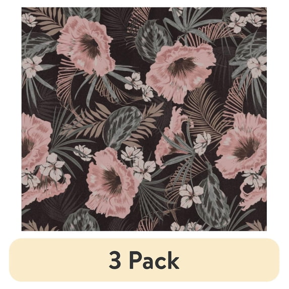 (3 pack) Abyssaly 17.5 in x118 in Peel and Stick Wallpaper Black Self-Adhesive Floral Wallpaper Removable Wallpaper for BedroomWalls Cabinets Shelves Drawer Vintage Floral Wallpaper
