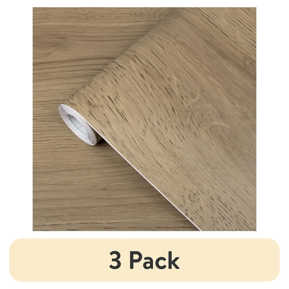 (3 pack) Abyssaly Brown Wood Peel and Stick Wallpaper 15.7"x 118" Removable Self Adhesive Texture Wallpaper Contact Paper for Desktop Bedrooms Living Room