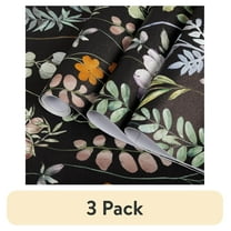 (3 pack) Abyssaly Floral Peel and Stick Wallpaper Dark Floral 17.7" x 118" Self Adhensive Contact Wall Paper for Home Docoration and Old Furniture Renovation