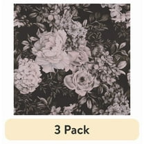 (3 pack) Abyssaly Floral Peel and Stick Wallpaper Removable, 17.5" x 118" Black and Pink Wallpaper