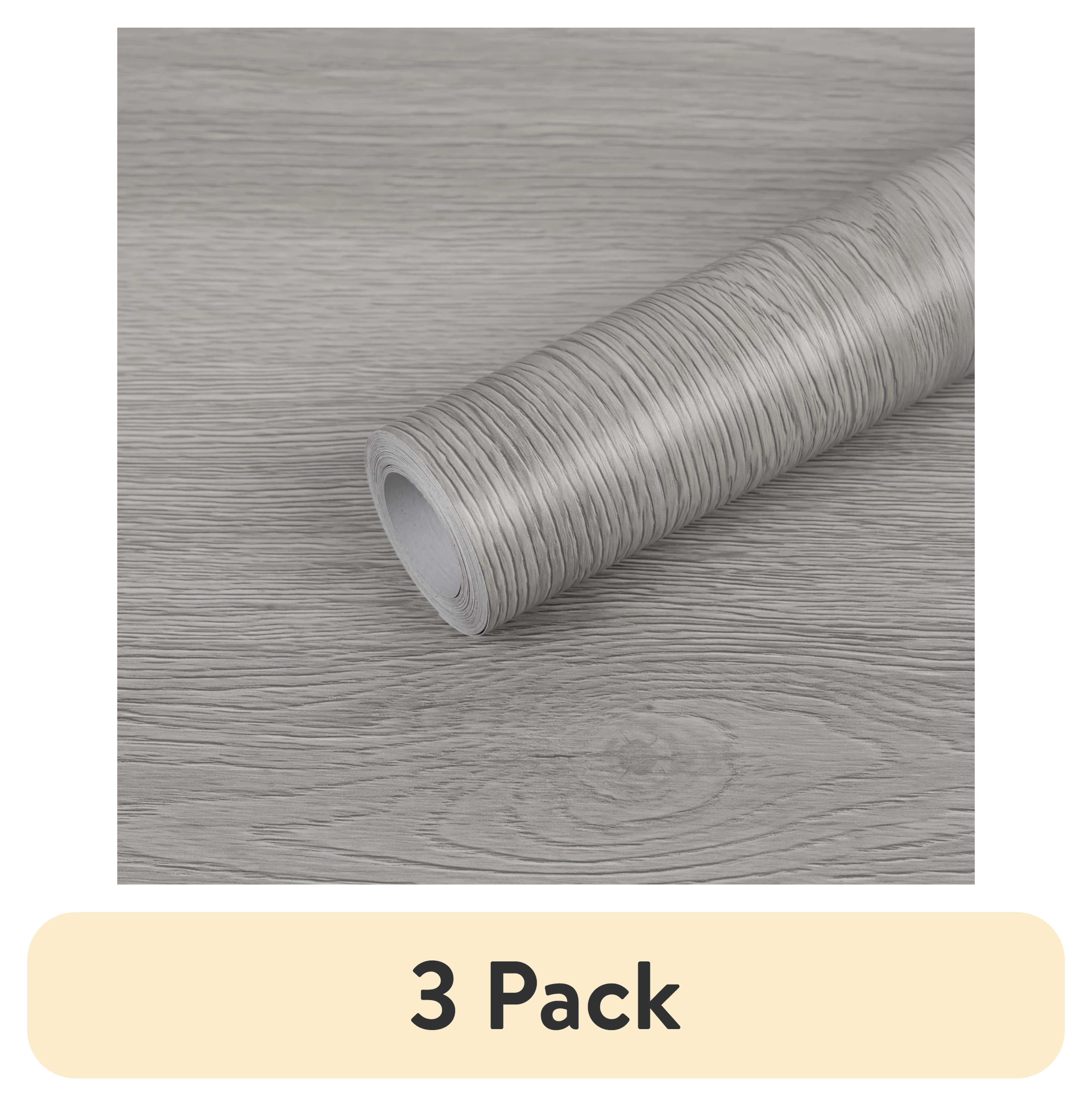 (3 pack) Abyssaly Gray Wood Peel and Stick Wallpaper Self-adhesive Removable Contact Paper Waterproof 15.7 "x 118.1" Vinyl Wallpaper for Bedroom Wall Furniture Countertop Shelf