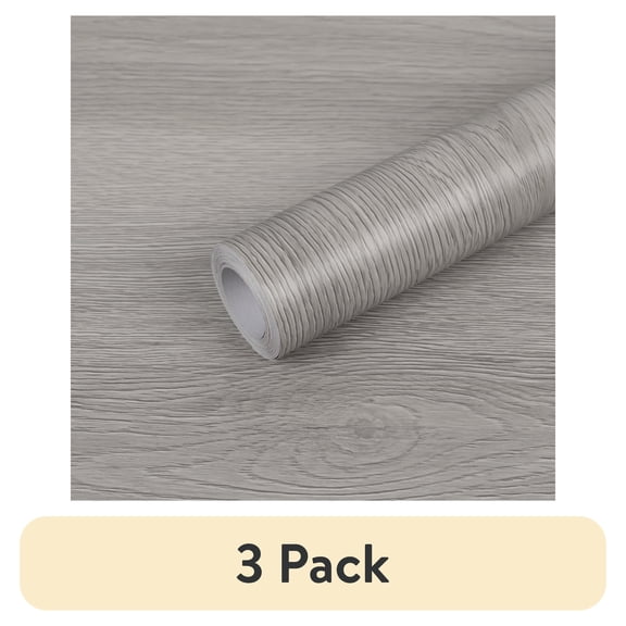 (3 pack) Abyssaly Gray Wood Peel and Stick Wallpaper Self-adhesive Removable Contact Paper Waterproof 15.7 "x 118.1" Vinyl Wallpaper for Bedroom Wall Furniture Countertop Shelf