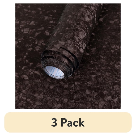(3 pack) (3 pack) Abyssaly Brown Peel and Stick Wallpaper 15.7" x 118", Thicken Modern Textured Embossed Wallpaper Self-Adhesive Removable Vinyl Contact Paper