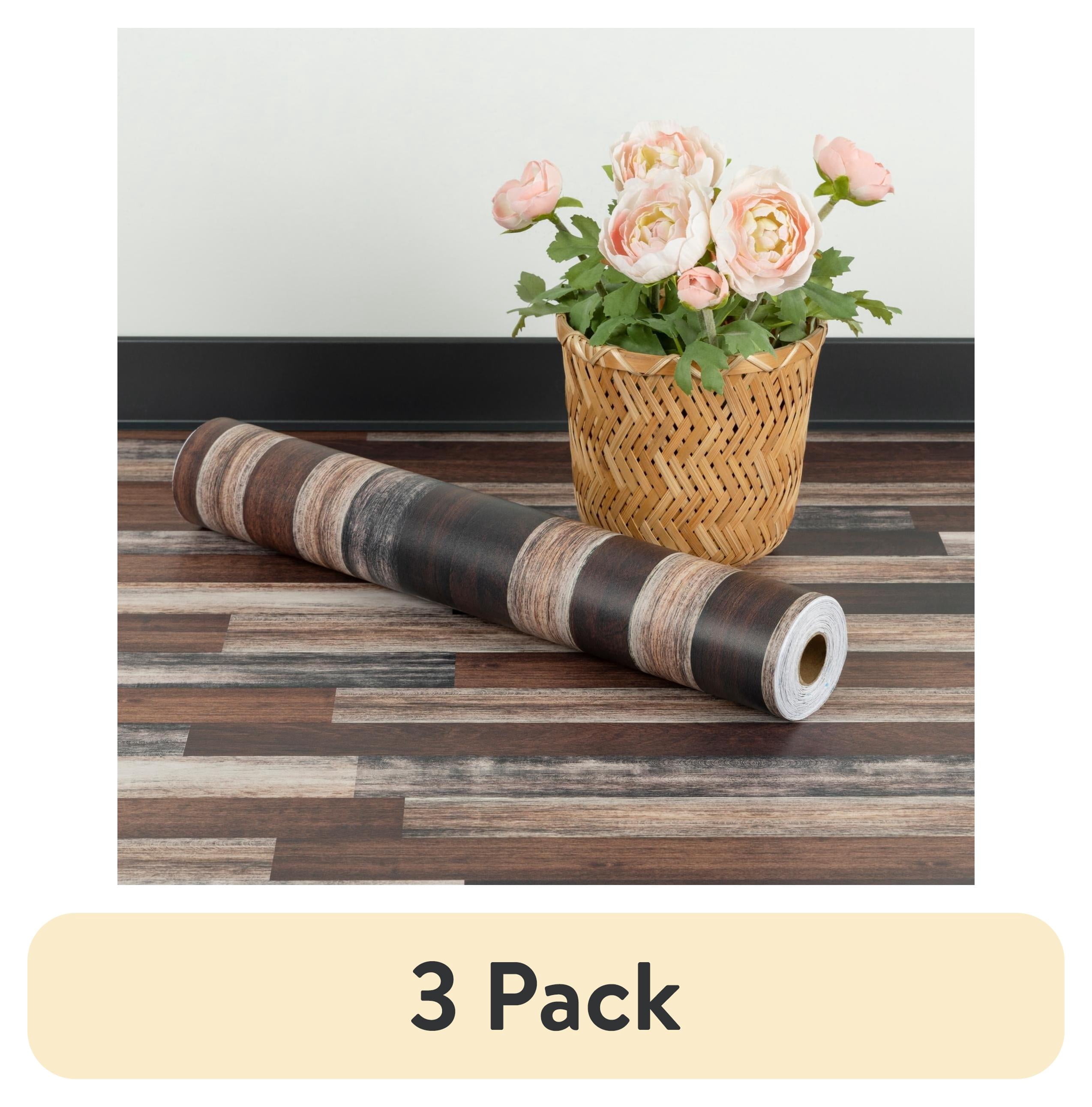 (3 pack) Abyssaly Vinyl Peel and Stick Flooring tile 15.7 inch x 118 inch, Covering Area 12.92 Sq.ft, Self-Adhesive Floor Tile Wood Grain Look for Kitchen Dinning Room Bedroom Home Decoration.