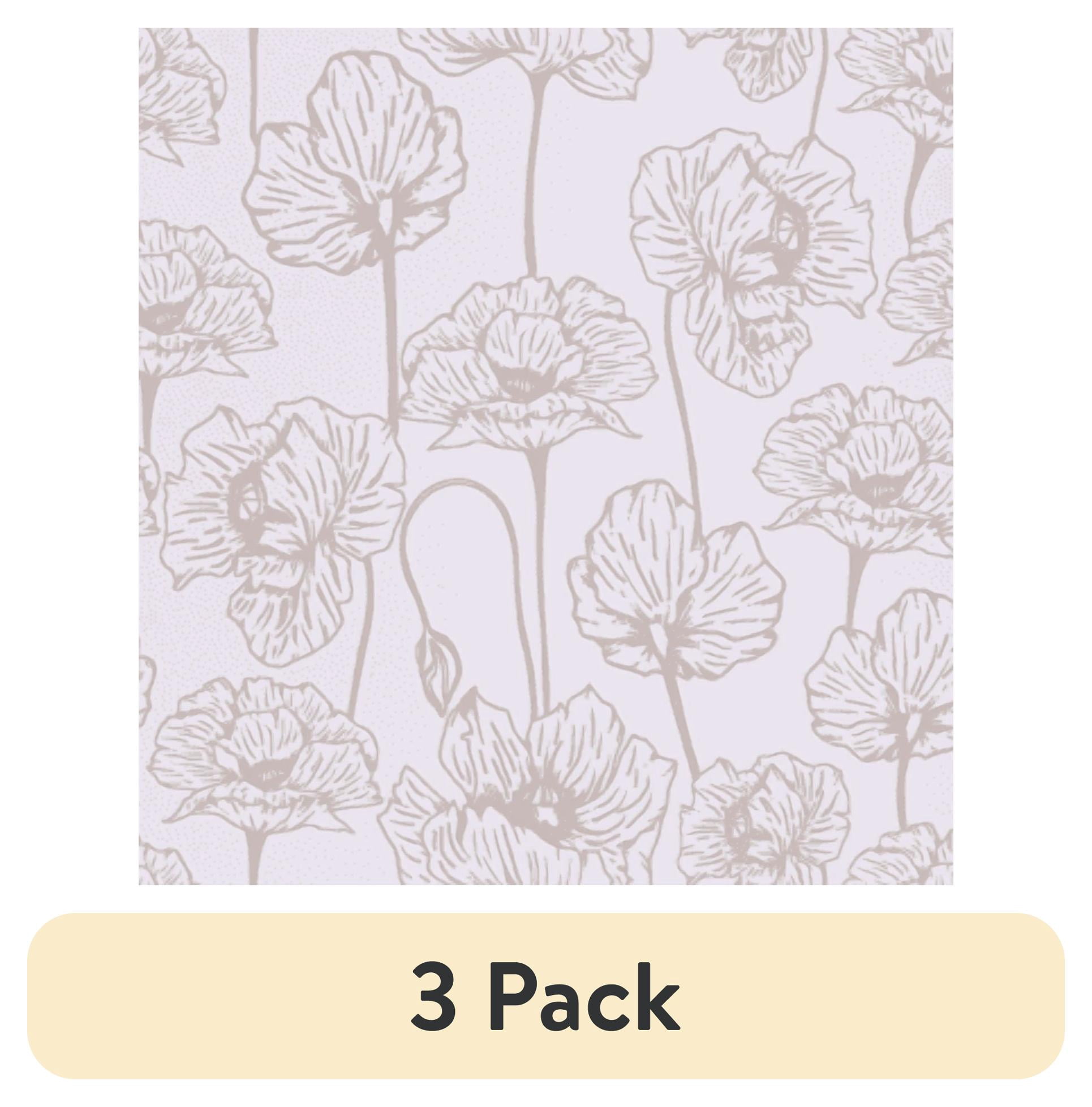 (3 pack) Abyssaly Wallpaper Peel and Stick Floral Removable Self-adhesive Wallpaper 17.5"×118"