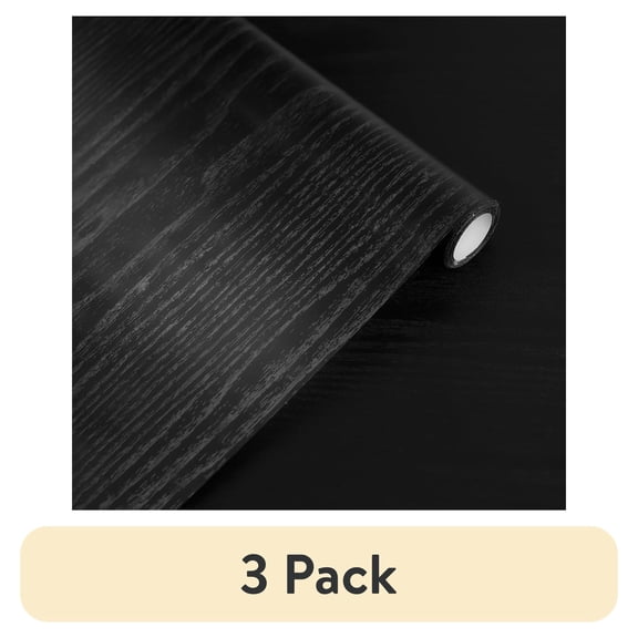 (3 pack) Abyssaly Wood Peel and Stick Wallpaper 15.7" x 118"Black Wood Self-Adhesive & Removable Wallpaper for Countertop Furniture Kitchen Wall