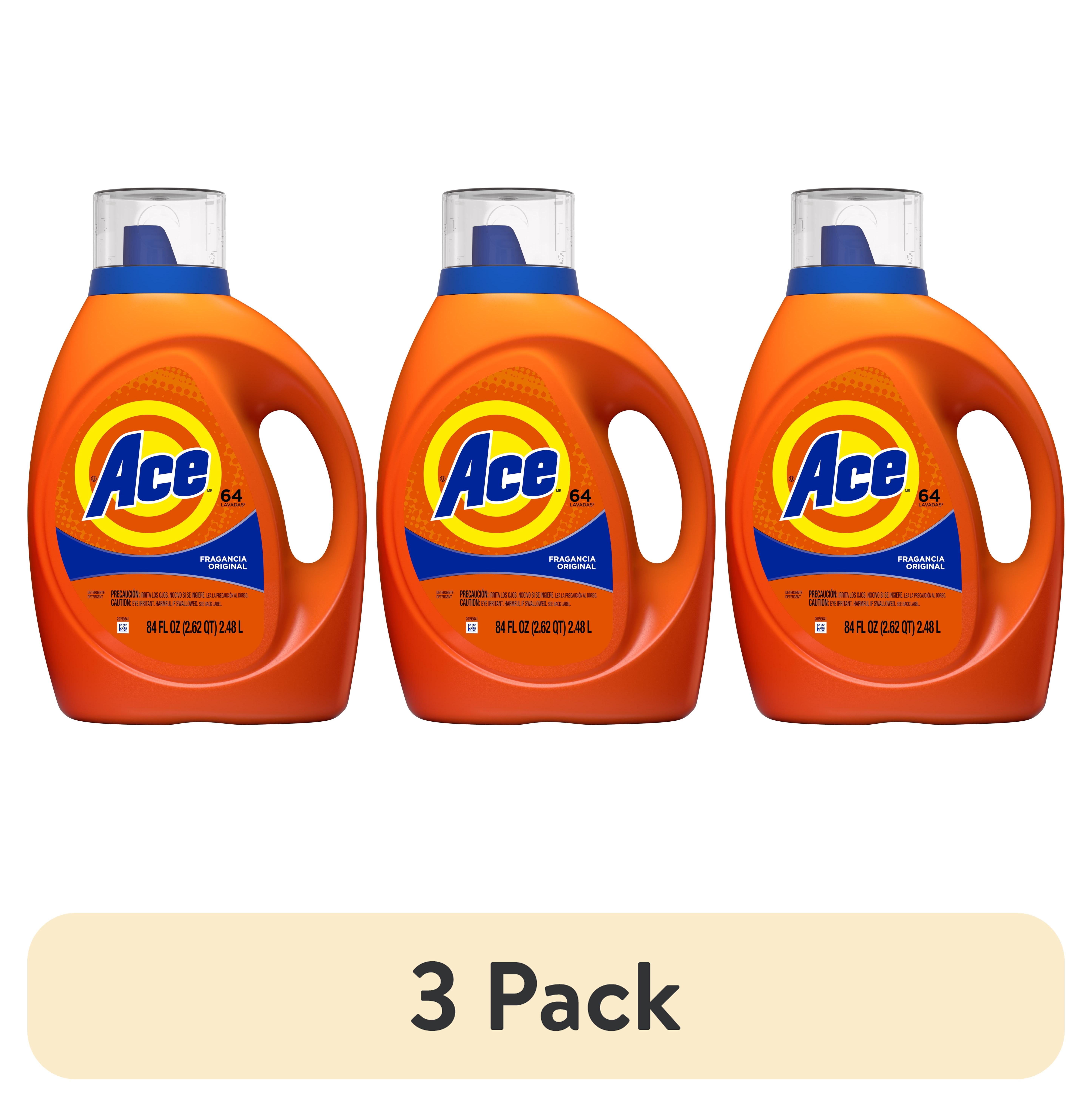 (3 pack) Ace Liquid Laundry Detergent, Original, 64 Loads, 84 fl oz, HE Compatible