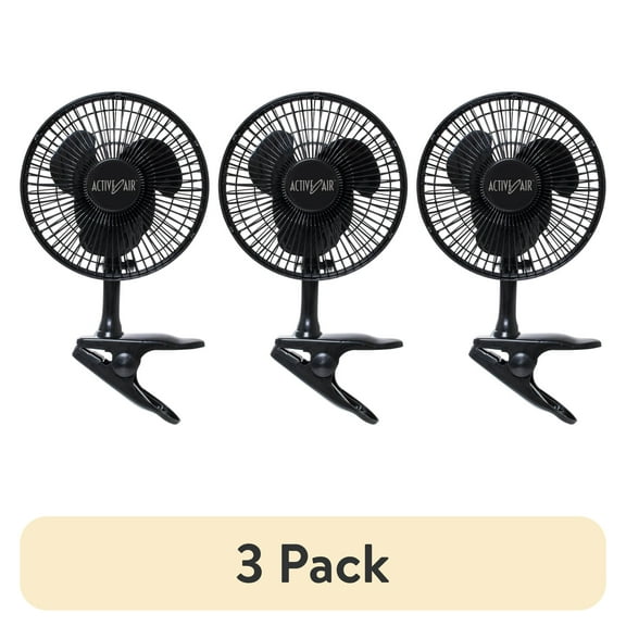 (3 pack) Active Air HORF6 6in Clip-On 5W Brushless Motor Hydroponic Grow Fan for Gardens