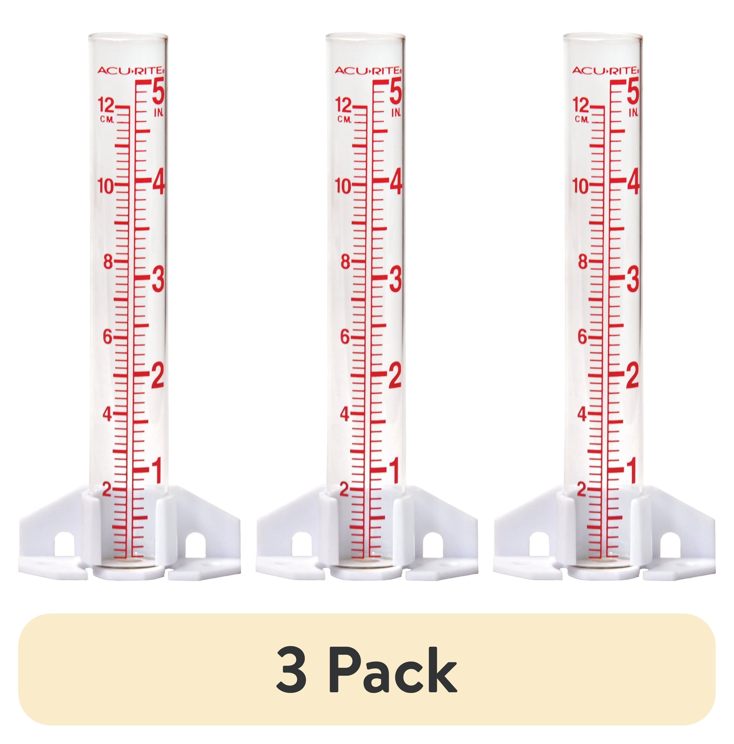 (3 pack) AcuRite 5-inch Capacity Glass Rain Gauge - Clear