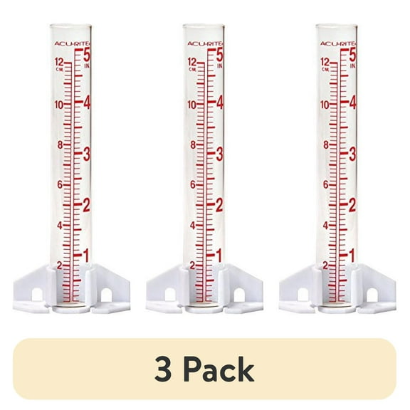 (3 pack) AcuRite 5-inch Capacity Glass Rain Gauge - Clear