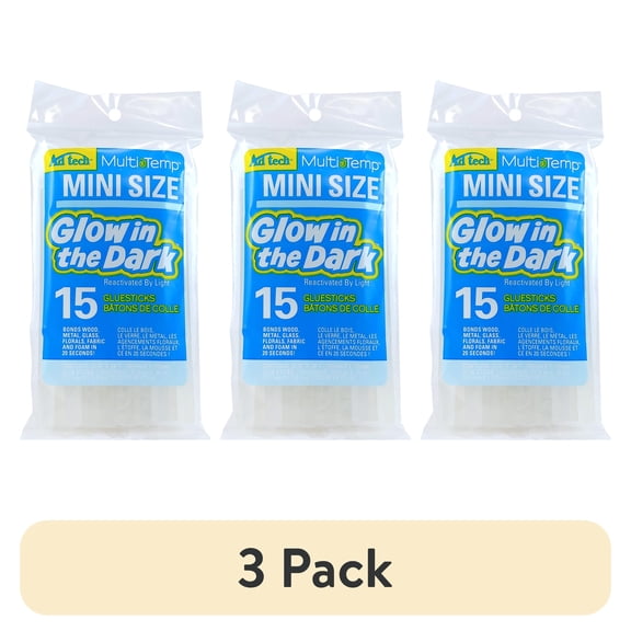 (3 pack) AdTech 15-Pack Clear Glow in the Dark Mini Hot Glue Sticks