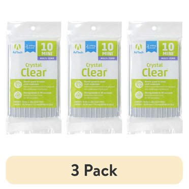 (3 pack) AdTech Crystal Clear Mini Size Hot Glue Gun Sticks, 10 Sticks