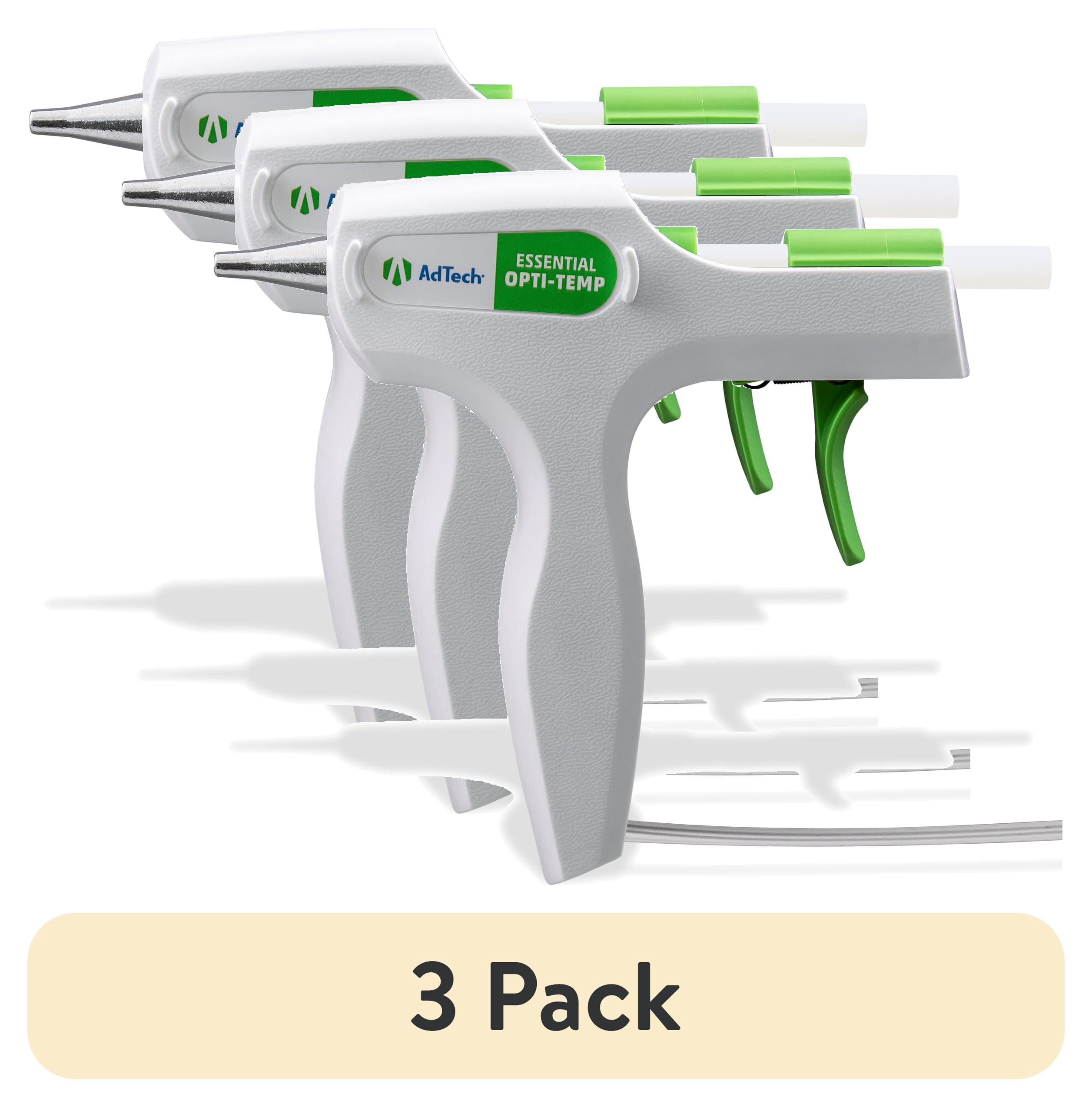 (3 pack) AdTech Mini Size Hot Temperature Glue Gun, 2 Glue Sticks Included, Thumb Trigger, White