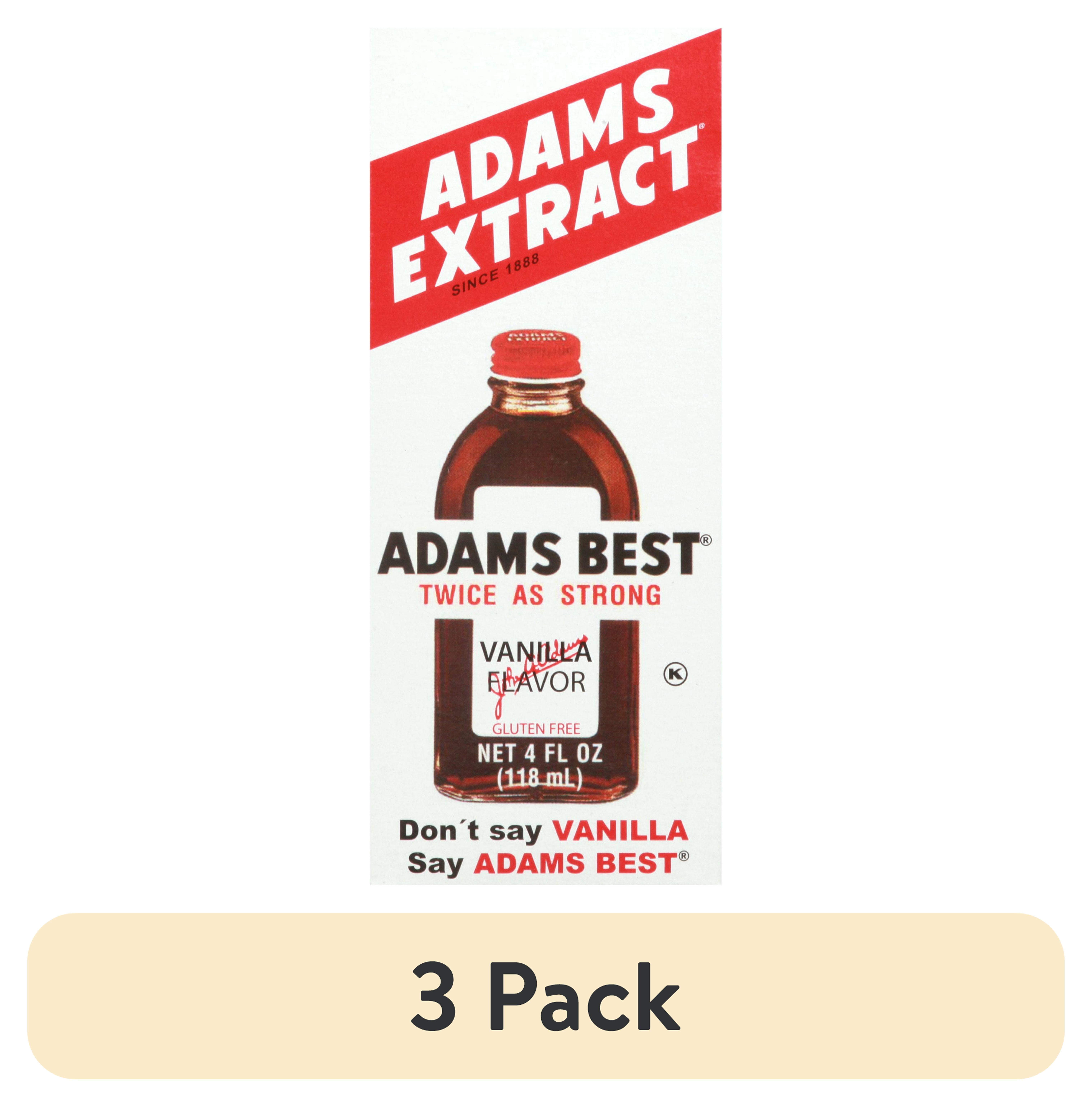 (3 pack) Adams Vanilla Extract, 4 fl oz