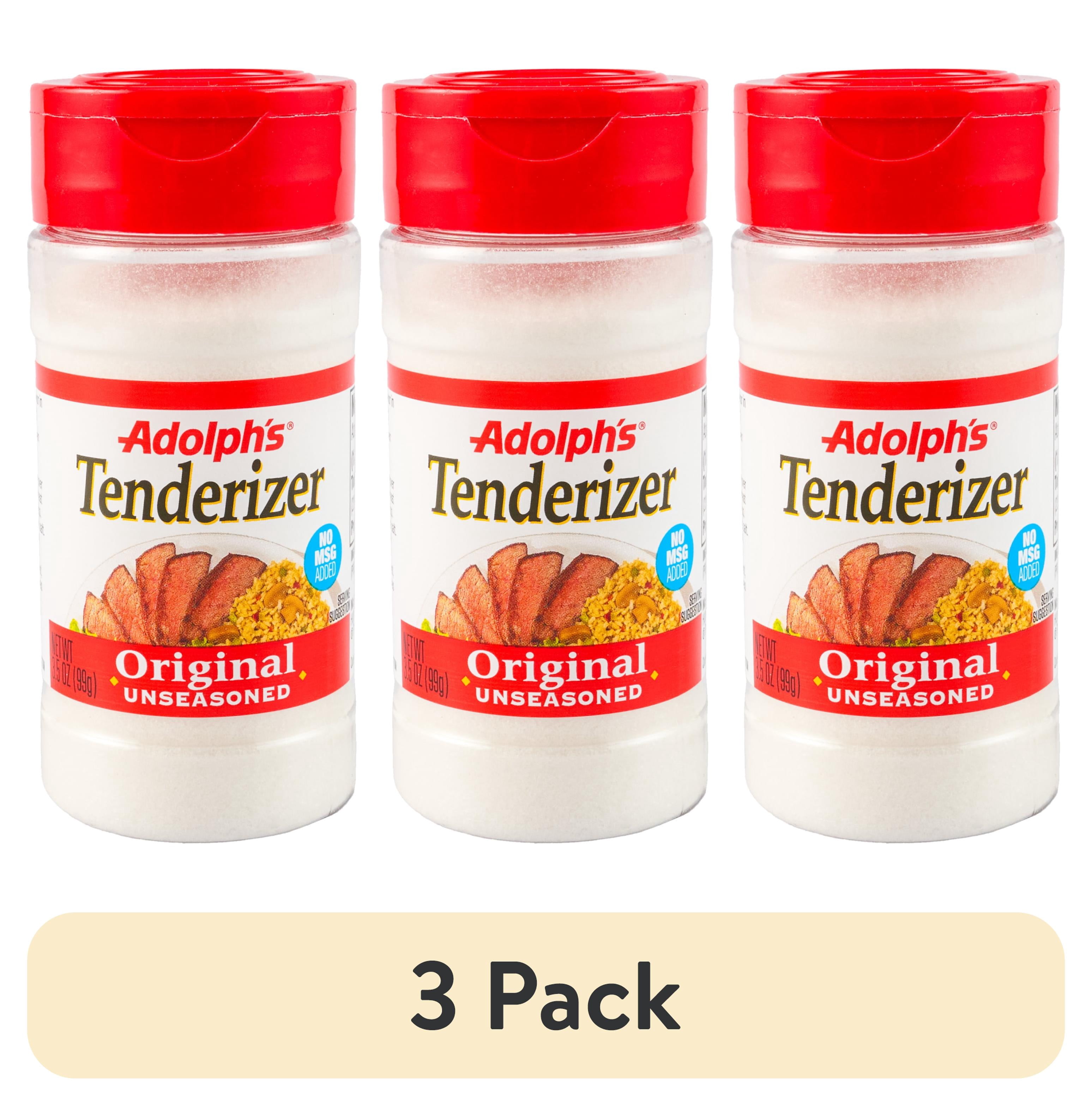 (3 pack) Adolph's Unseasoned Tenderizer, 3.5 oz Bottle