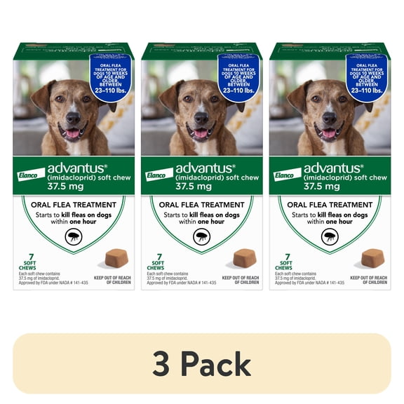 (3 pack) Advantus Chewable Flea Treatment for Dogs 23 - 110 lbs. | 7 Soft Chews