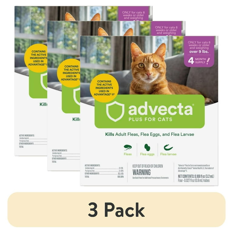 pack) Advecta Plus Flea Protection for Large Cats, Fast-Acting