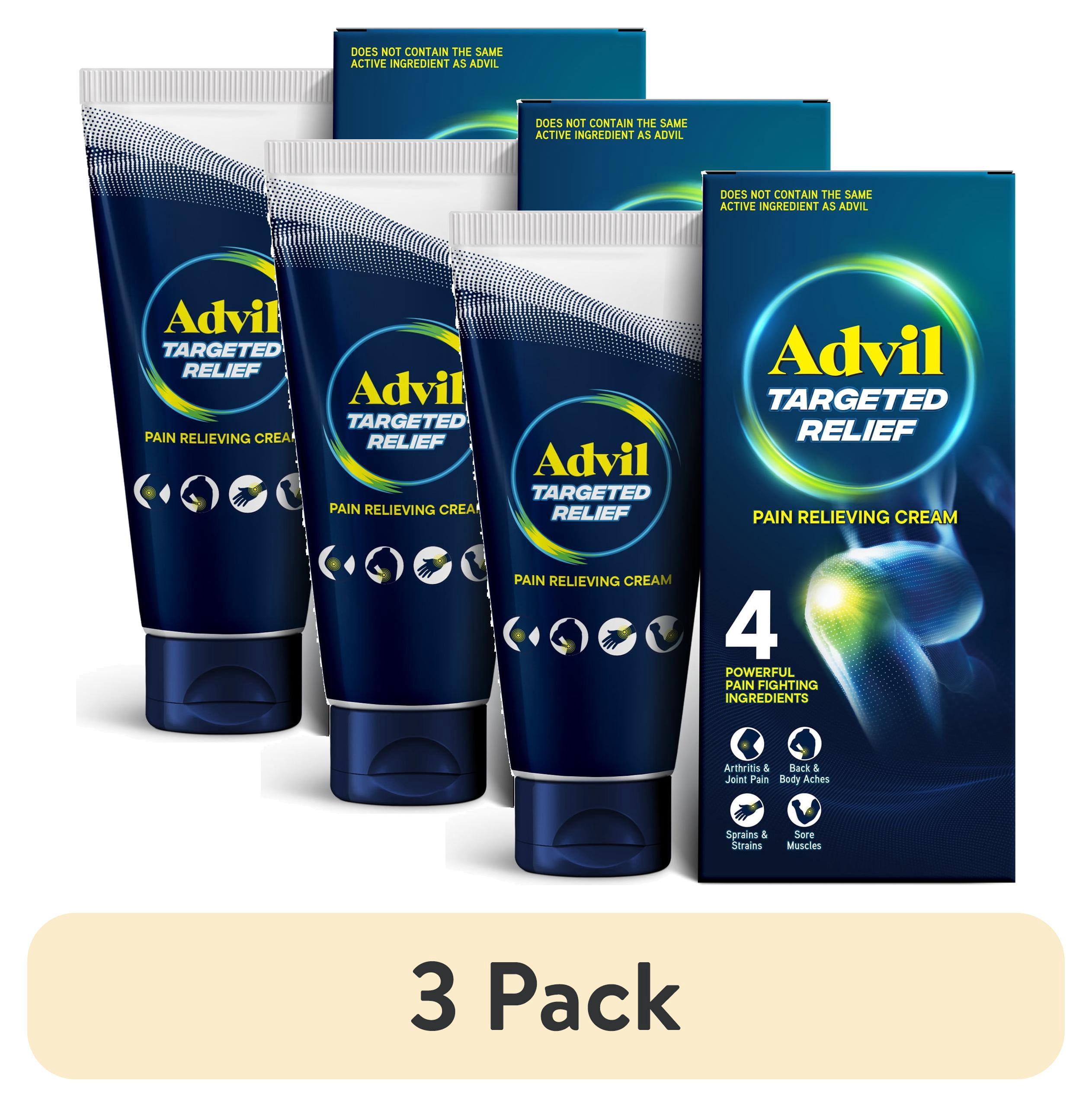 (3 pack) Advil Targeted Relief Pain Relieving Cream, Up to 8 Hours of Powerful Relief - 2.3 Oz
