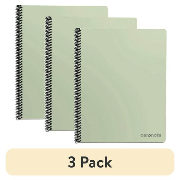 (3 pack) AeroNote 8.5" x 11" Reusable Notebook with Pilot Frixion Pen and Microfiber Cloth, Matcha