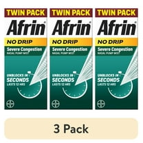 (3 pack) Afrin No Drip Severe Congestion Pump Mist Nasal Spray, 12 Hour Congestion Relief, 15 mL, 2 Count