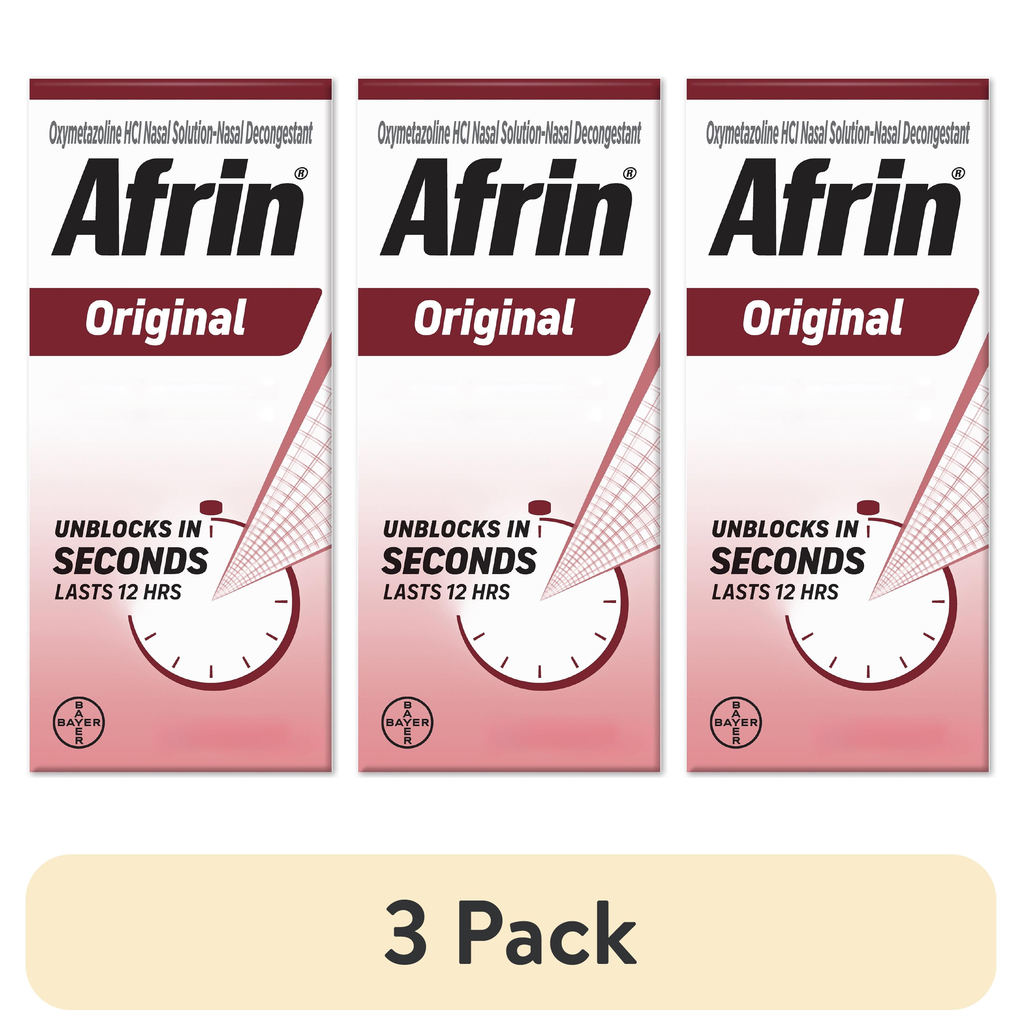 (3 pack) Afrin Original Nasal Spray, 12 Hour Congestion Relief 15 mL