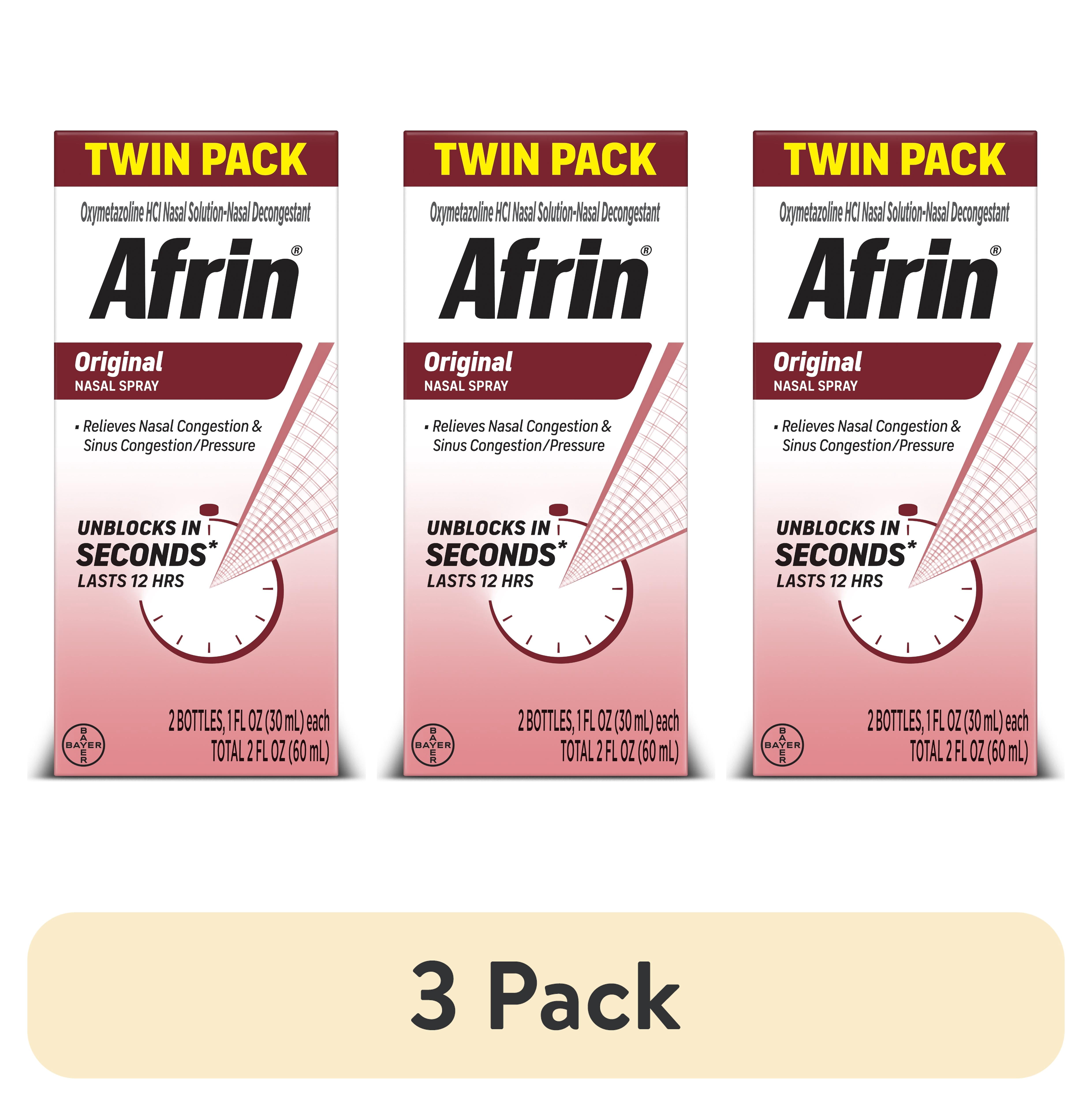 (3 pack) Afrin Original 12hr Nasal Spray 60ml (2x30ml)