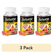 (3 pack) Airborne Kids 500mg Vitamin C Immune Support Gummies, Multivitamin Supplement, Assorted Fruit Flavor, 21 ct
