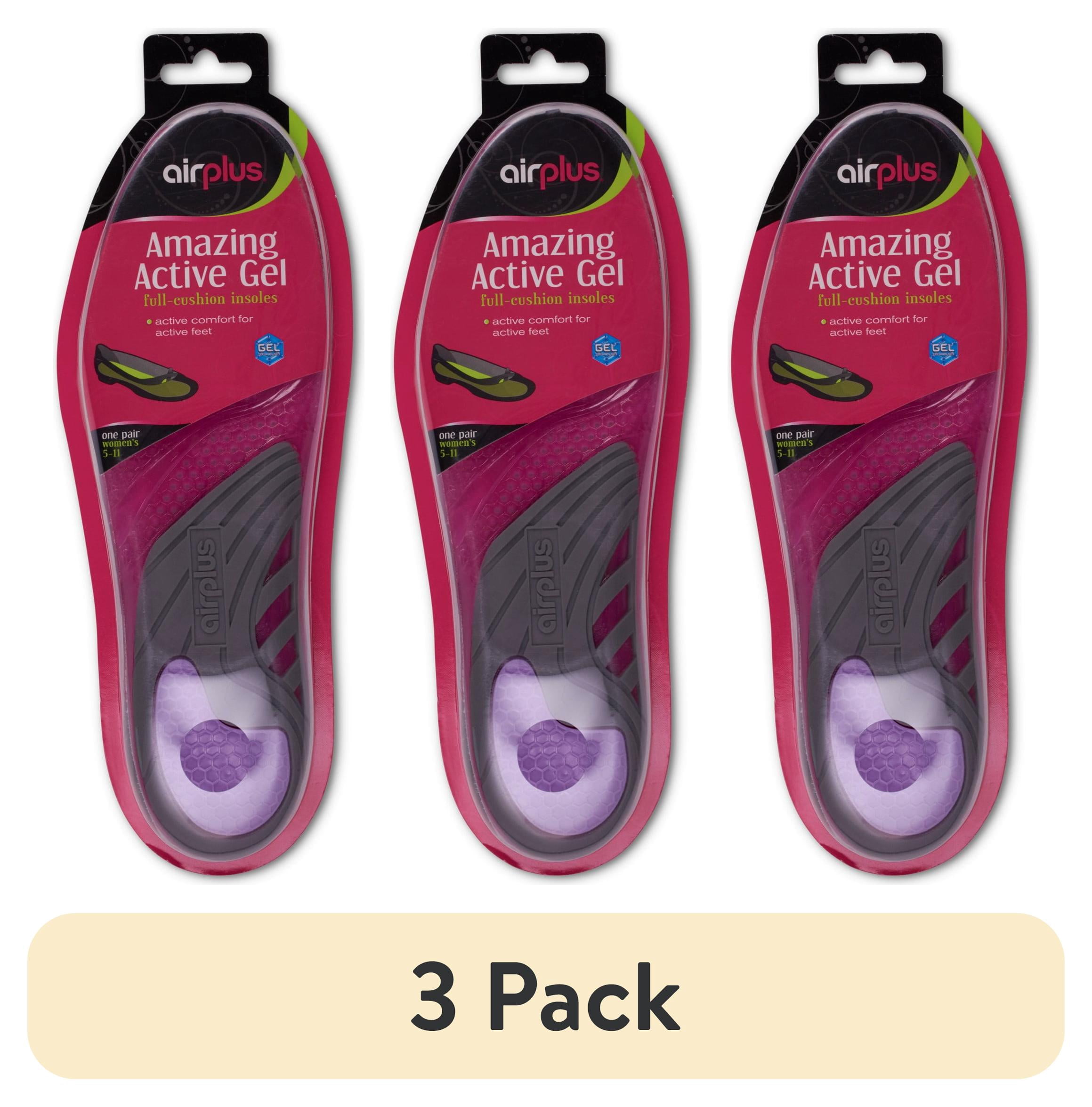 (3 pack) Airplus Amazing Active Gel Insole for Women, 1 Pair , Size 5-11