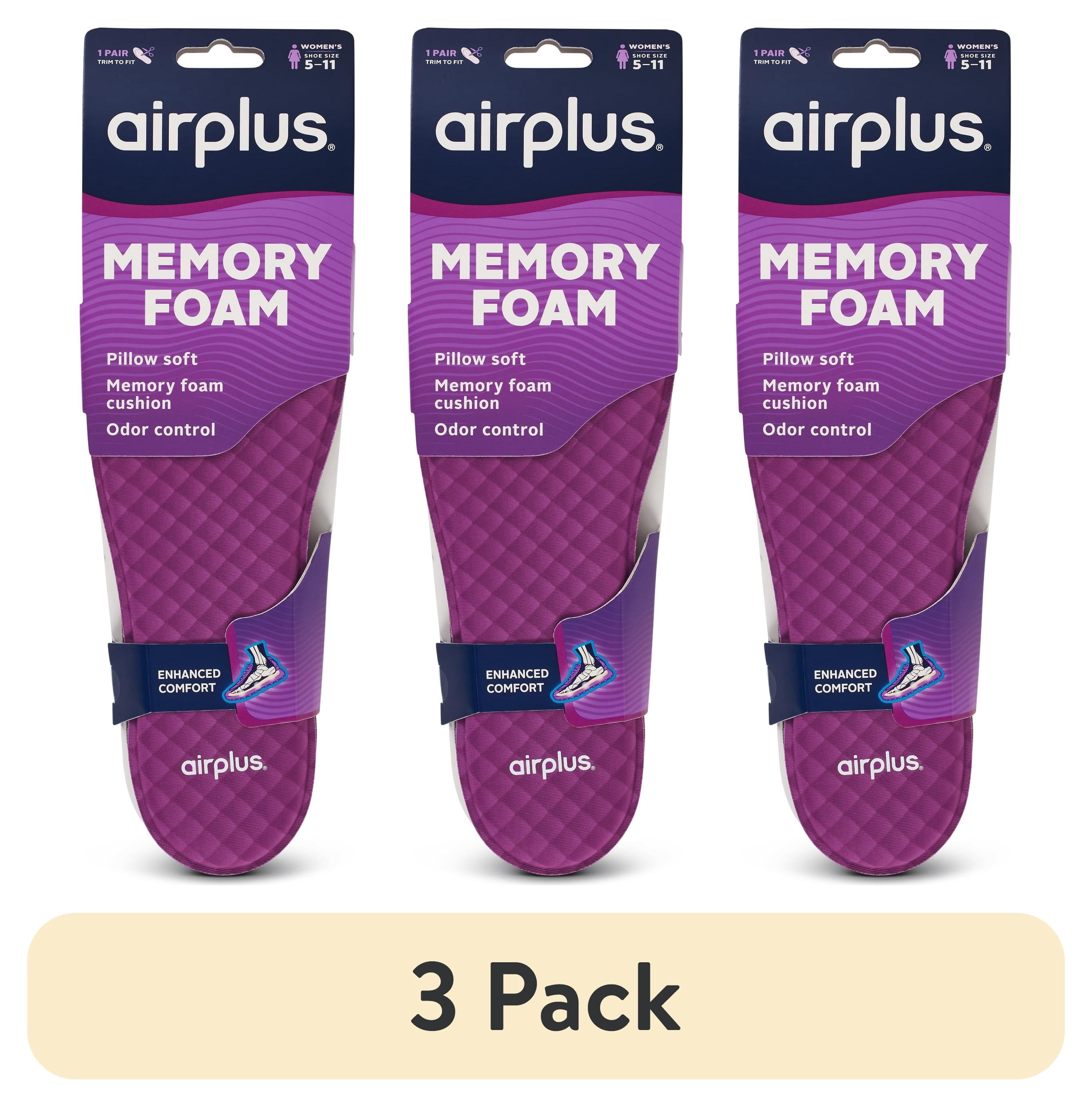 (3 pack) Airplus Memory Comfort Insole Women's 5-11, Trim-to-Fit Women's