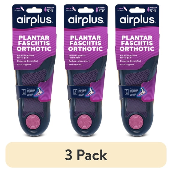 (3 pack) Airplus Plantar Fasciitis Orthotic 3/4 Insole Womens 5-11 Women's