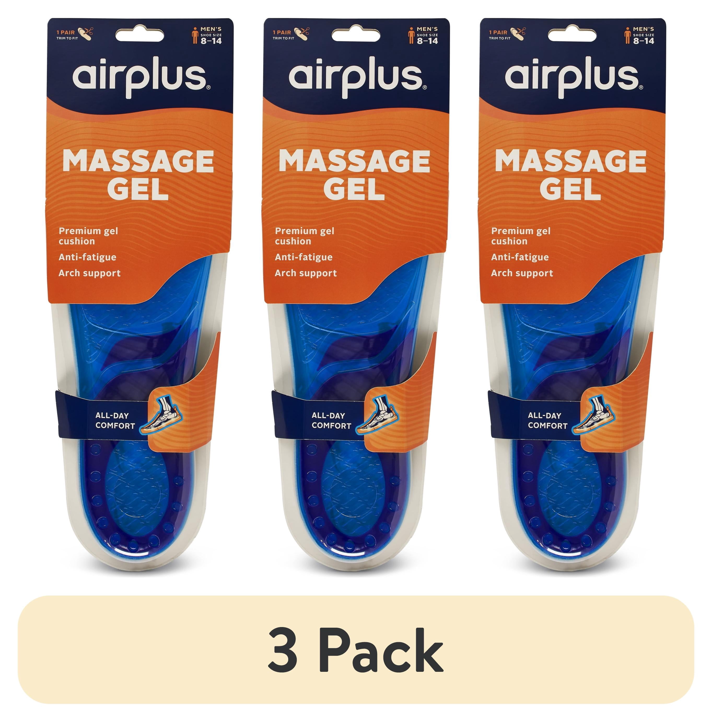 3 pack) Airplus Massage Gel Insole Male - Walmart.com