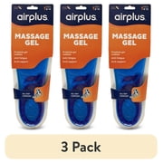 3 pack Airplus Massage Gel Insole for Men, 1 Pair, Size 8-14
