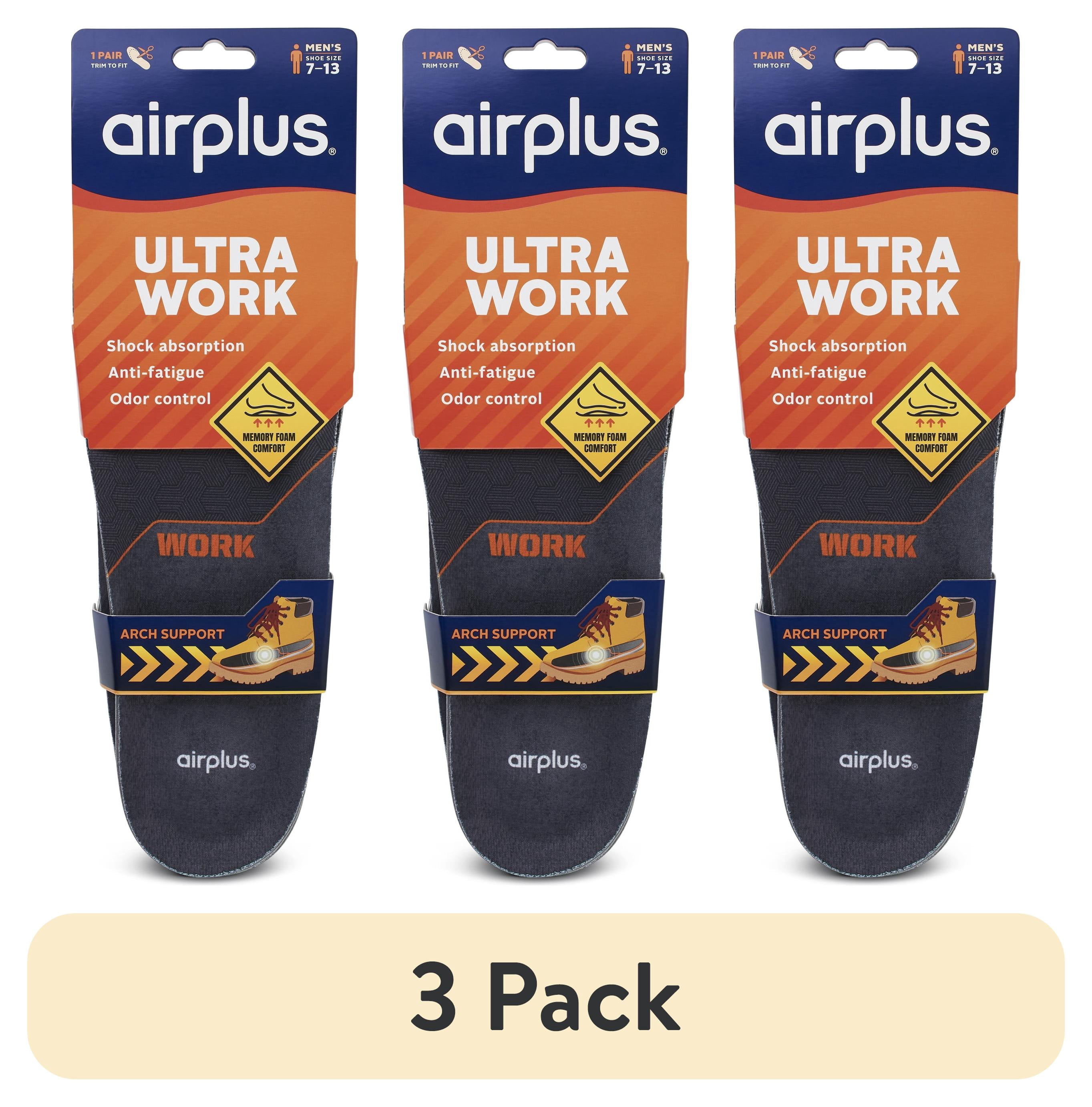 (3 pack) Airplus Ultra Work Memory Insole Men's 7-13 Male