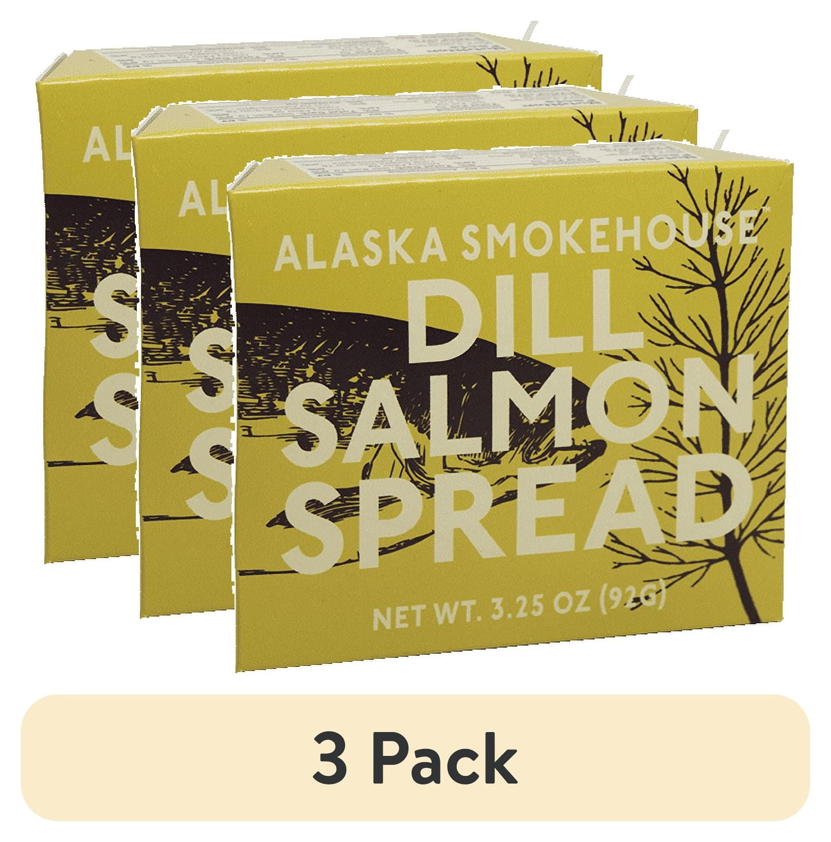 (3 pack) Alaska Smokehouse 3.25oz Dill Salmon Spread Tin, Made with Wild Alaskan Pink Salmon and Cream Cheese