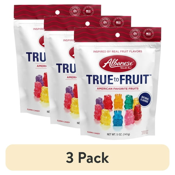 (3 pack) Albanese World's Best True to Fruit American Favorite Fruits, 5oz
