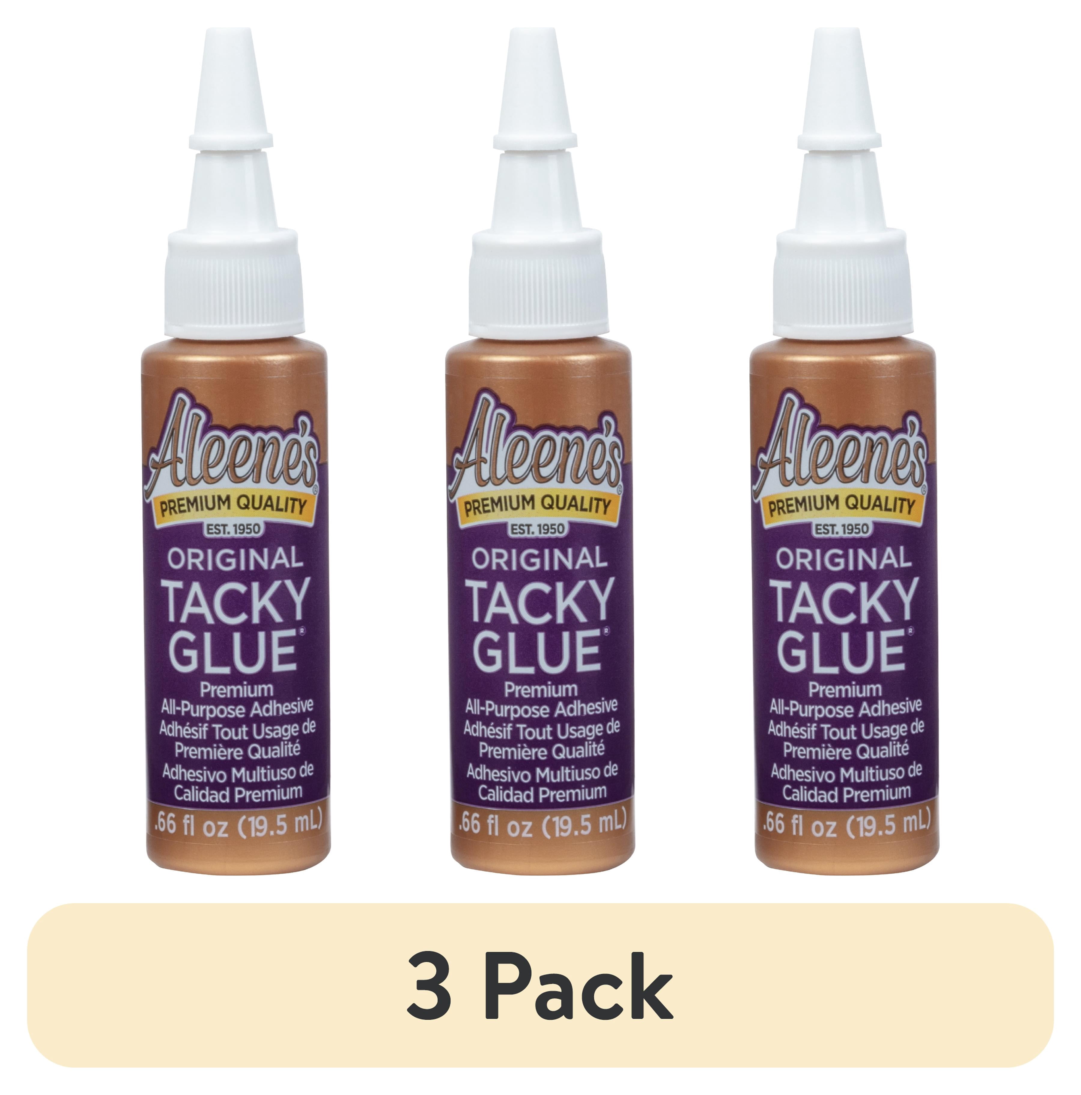 (3 pack) Aleene's Original Tacky Glue 0.66 fl oz, White Premium All-Purpose Adhesive Travel Size